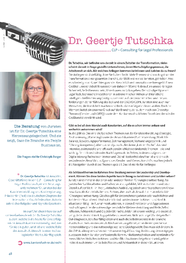 Dr. Geertje Tutschka auf karrierefuehrer.de
